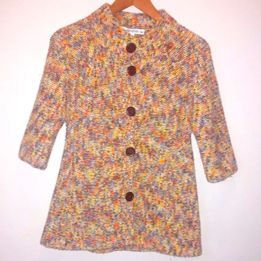 David Brooks Multicolored 3/4 Sleeve Cardigan